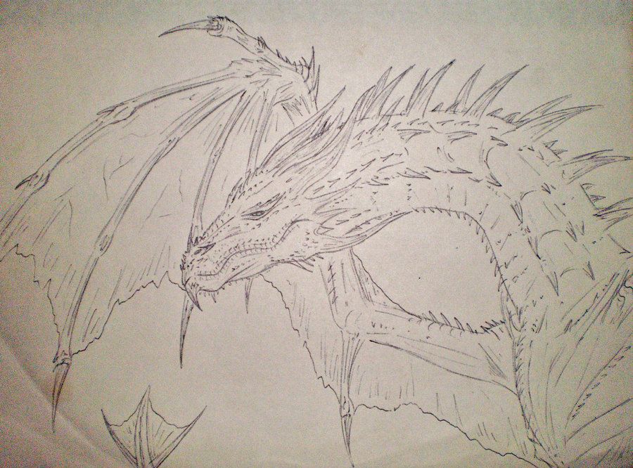 900x666 Skyrim Sketch By On @ Fantasy - Skyrim Sketch