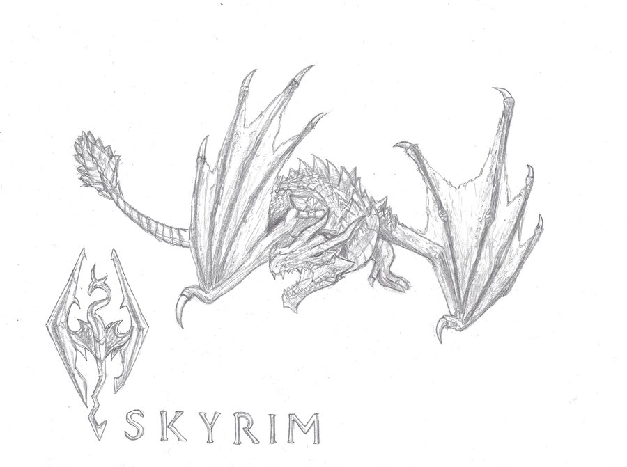 900x671 Skyrim Sketch By Mesymes - Skyrim Sketch