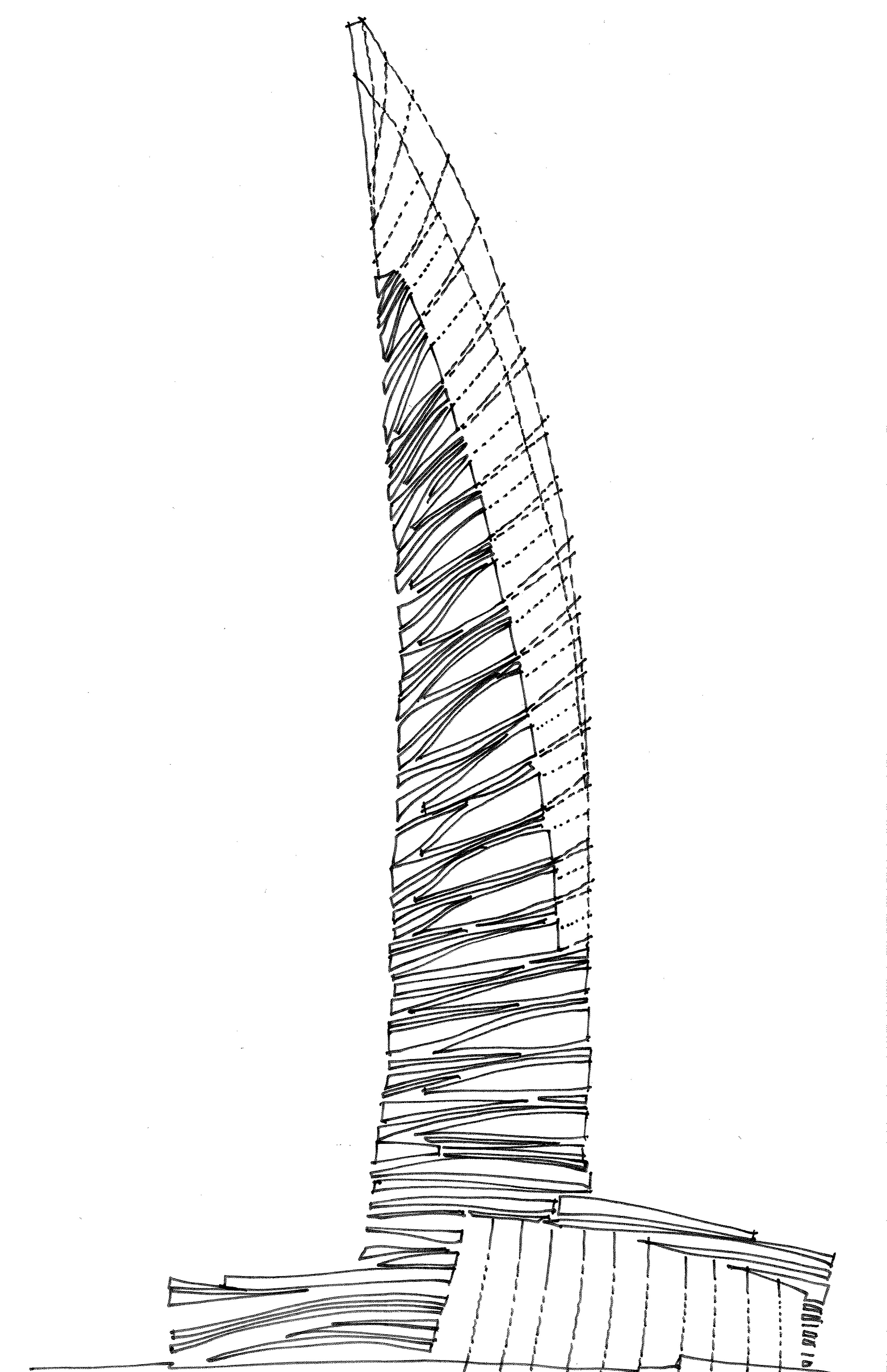 3296x5094 Skyscraper Concept 1 Drawing Skyscrapers - Skyscraper Sketch