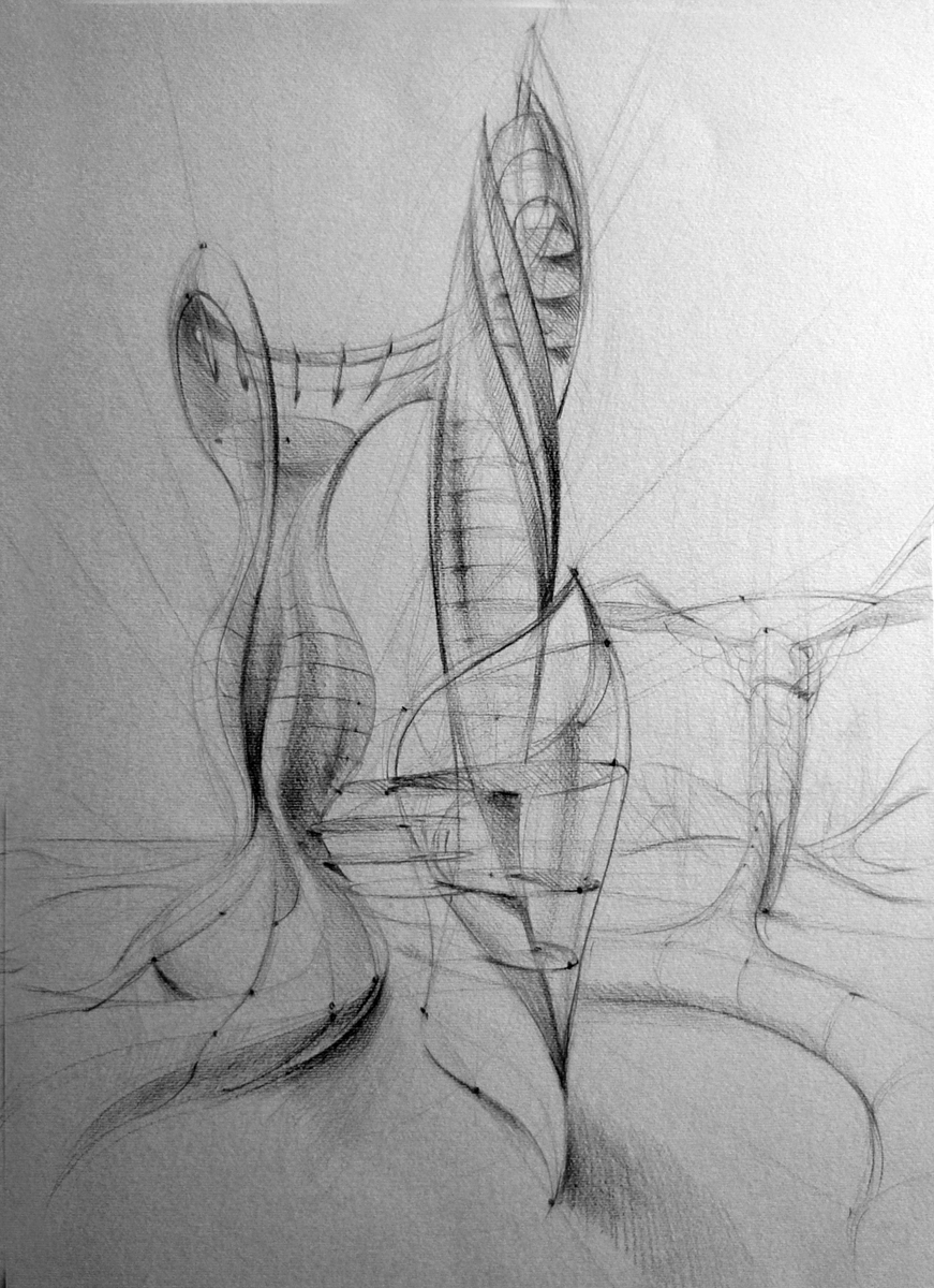 871x1200 Skyscraper Sketches Mihai Dragos Potra Archinect - Skyscraper Sketch
