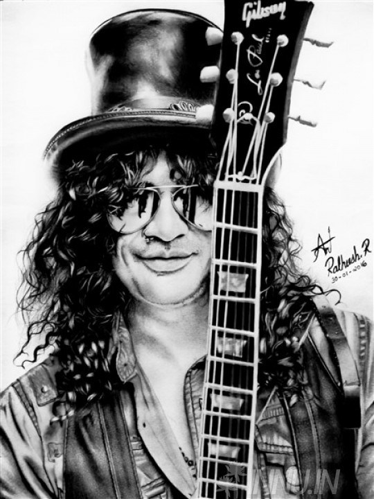 540x720 Slash Pencil Sketch Art By Ratheesh R Sale Innu Art Gallery - Slash Sketch