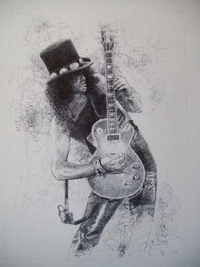 412x550 Portrait Of Slash By Petrol On Stars Portraits - Slash Sketch