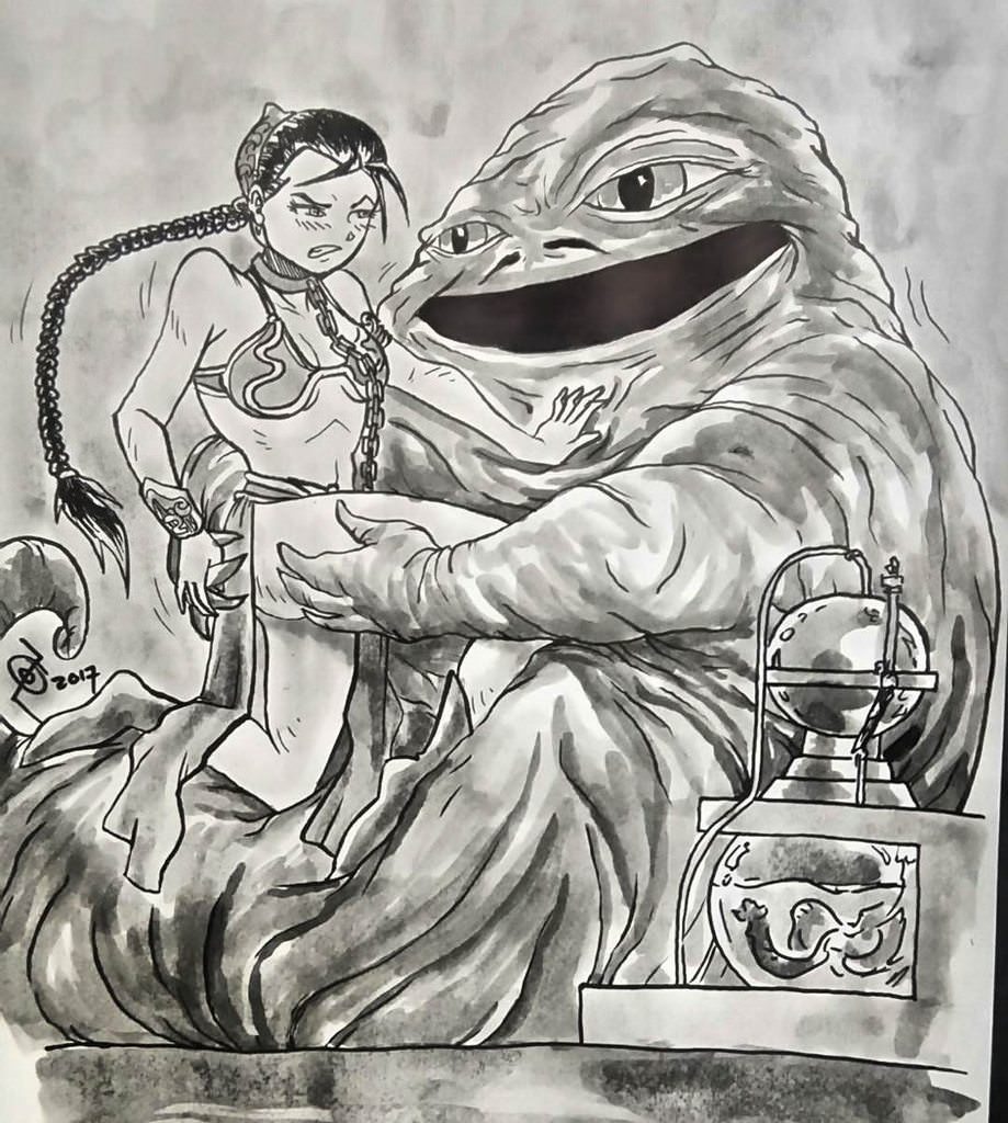 919x1024 Jabba Amp Slave Leia Sketch - Slave Sketch.