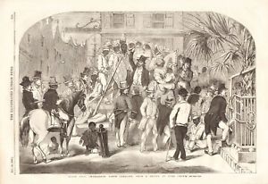 300x206 1856 Antique Print Slave Sale, Charleston, South Carolina, Sketch - Slave Sketch