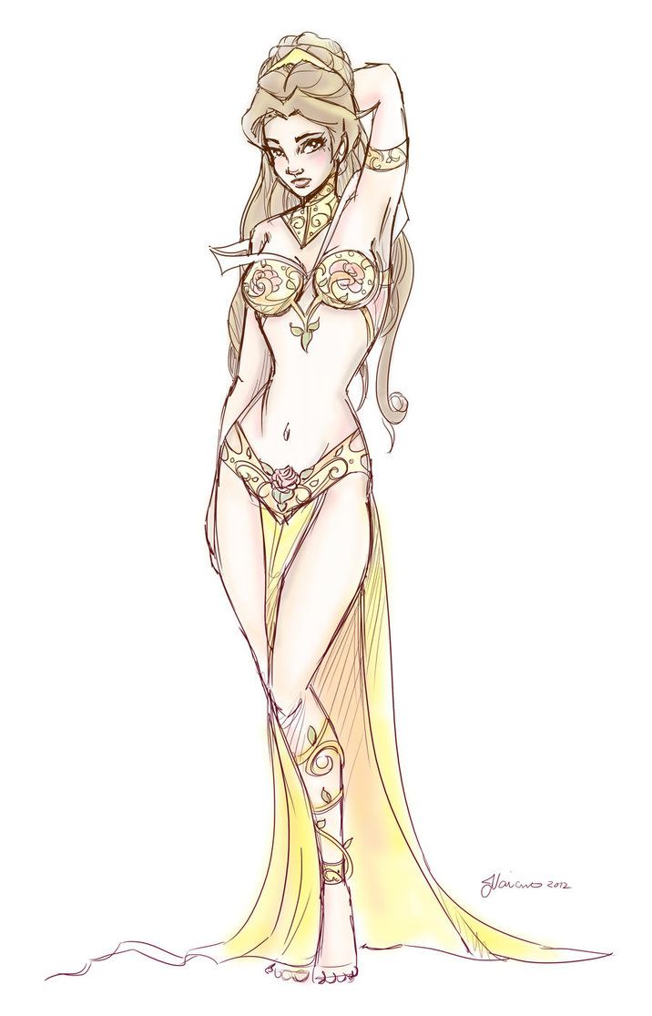 716x1115 Slave Leia Belle Design Sketch By ~noflutter Hehehe - Slave Sketch