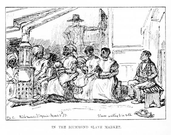 564x445 Slaves Waiting For Sale Richmond, Virginia (1861) Eyre Crowe - Slave Sketch