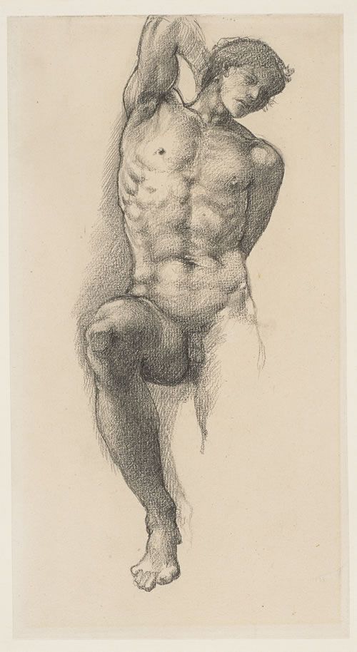 500x914 The Slave Sketch For The Painting Wheel Of Fortune By Edward - Slave Sketch