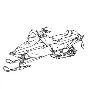 302x302 Snowmobile Drawings Sketch Coloring - Sled Sketch