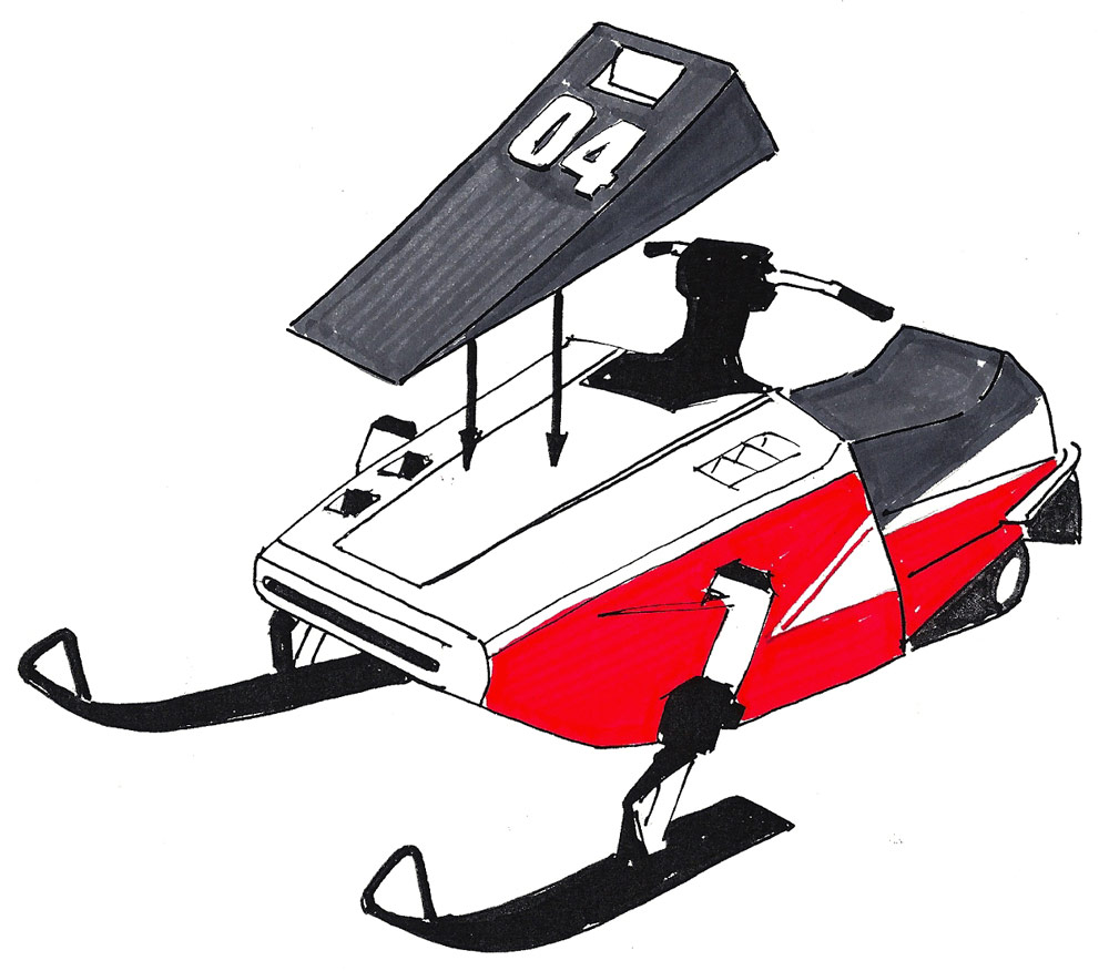 1000x876 Yamaha Phazer Race Style Hood - Sled Sketch