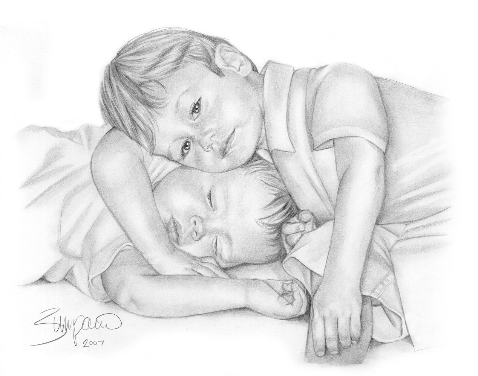 Sleeping Baby Sketch at PaintingValley.com | Explore collection of ...