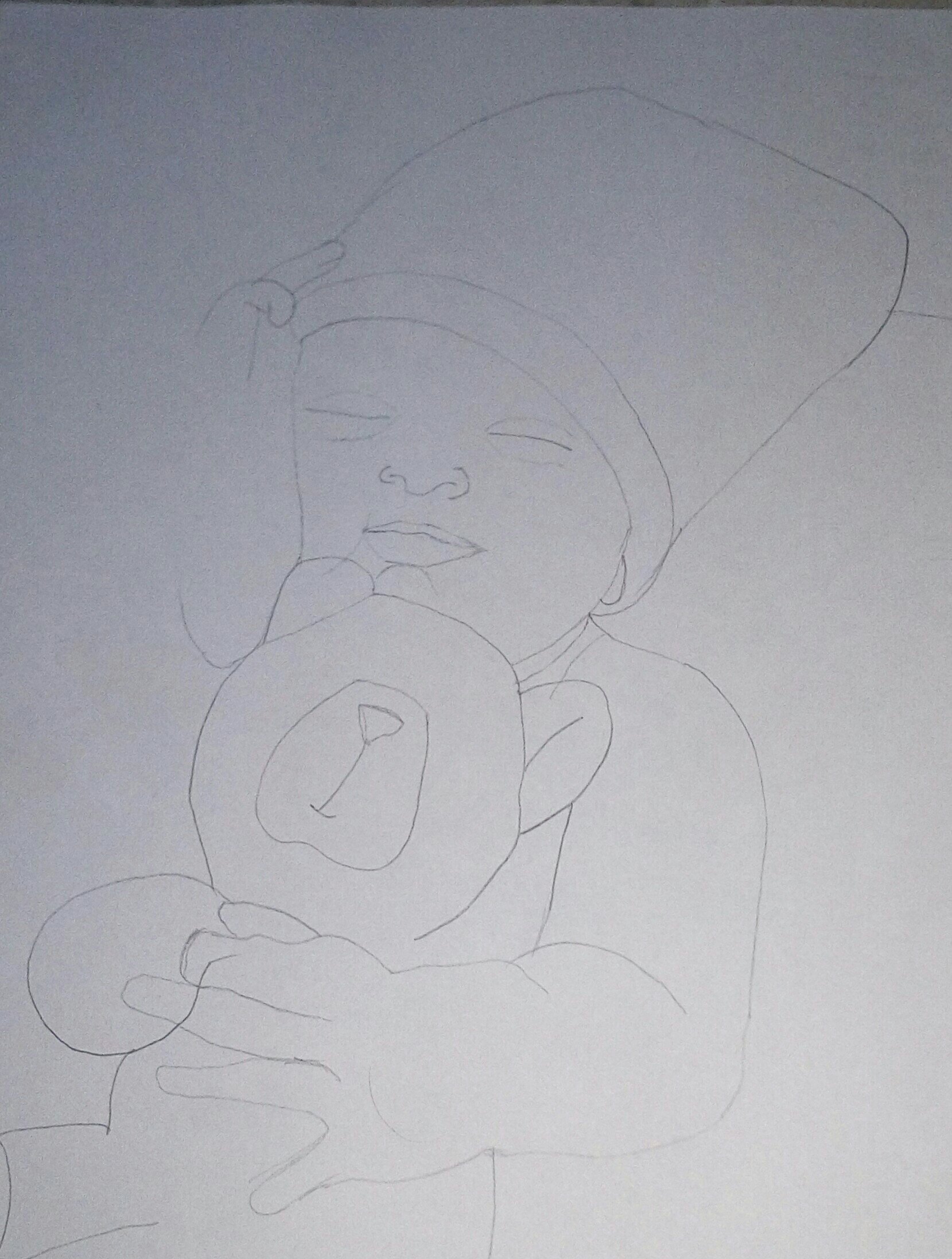 1659x2193 Sleeping Baby Work In Progress Sketch And Painting World - Sleeping Baby Sketch
