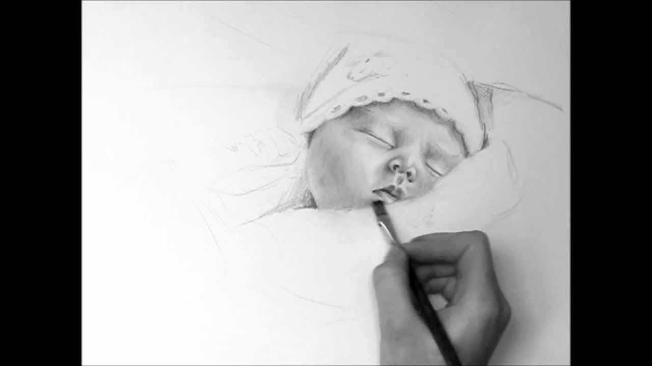 1280x720 Hosannah Baby Speed Drawing Hd - Sleeping Baby Sketch
