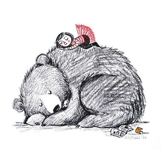 570x523 Image Result For Bear Sleeping Illustration Tattoos - Sleeping Bear Sketch