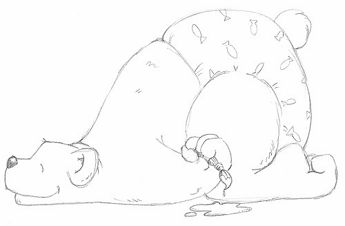 500x327 Sleepingbear Sketch For My Baby Shower Thank You Card. - Sleeping Bear Sketch