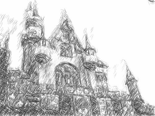 500x375 Sleeping Beauty Castle Pencil Sketch Joel - Sleeping Beauty Castle Sketch