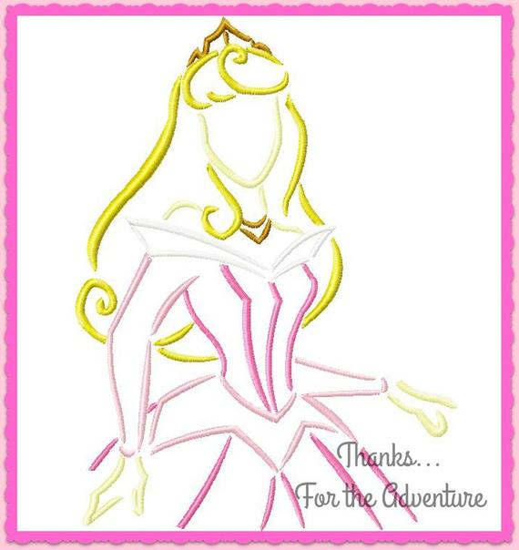 570x604 Princess Aurora From Sleeping Beauty Sketch Digital Embroidery Etsy - Sleeping Beauty Sketch