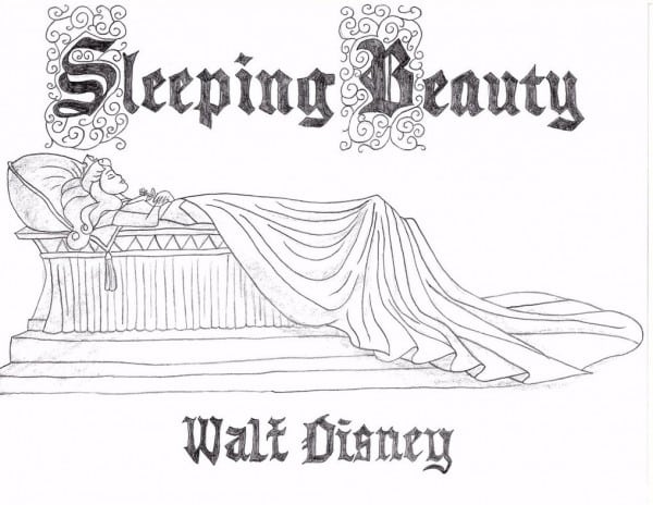 600x464 Sleeping Beauty Drawing - Sleeping Beauty Sketch