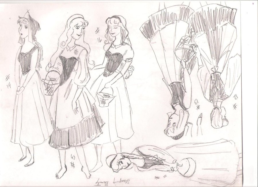 900x654 Sleeping Beauty Sketches Set 2 By Anelphia - Sleeping Beauty Sketch