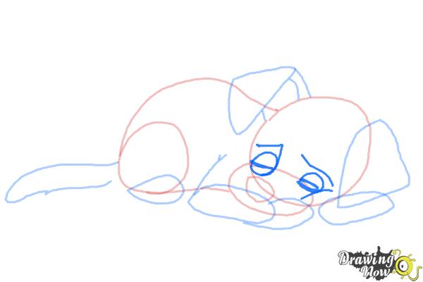 600x400 How To Draw A Sleeping Dog - Sleeping Dog Sketch