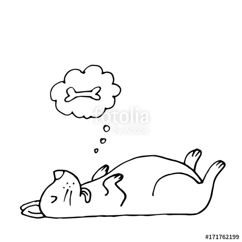 500x500 Sleeping Dog Vector Sketch Stock Image And Royalty Free Vector - Sleeping Dog Sketch