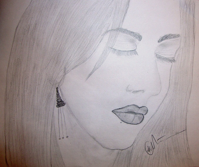 678x569 Pencil Sketch Of Sleeping Beautiful Girl - Sleeping Girl Sketch