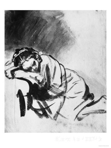 366x488 Custom Portrait Painting Sleeping Girl Drawing British Museum - Sleeping Girl Sketch