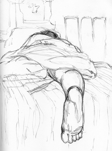 373x500 Lineart And Literacy Sketching Frank Sleeping In Bed - Sleeping Sketch