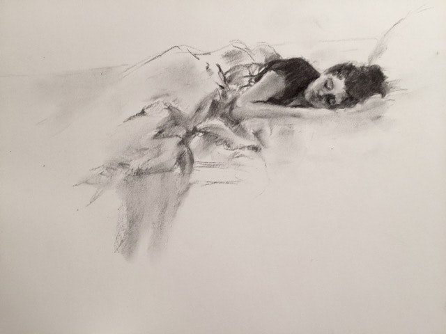 640x480 Sketch Of A Girl Sleeping - Sleeping Sketch