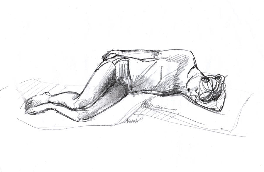 900x588 Sleeping Girl Drawing By Natoly Art - Sleeping Sketch
