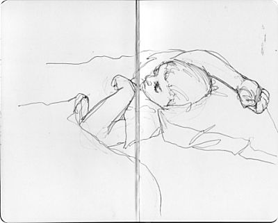 400x321 Travel Sketches - Sleeping Sketch