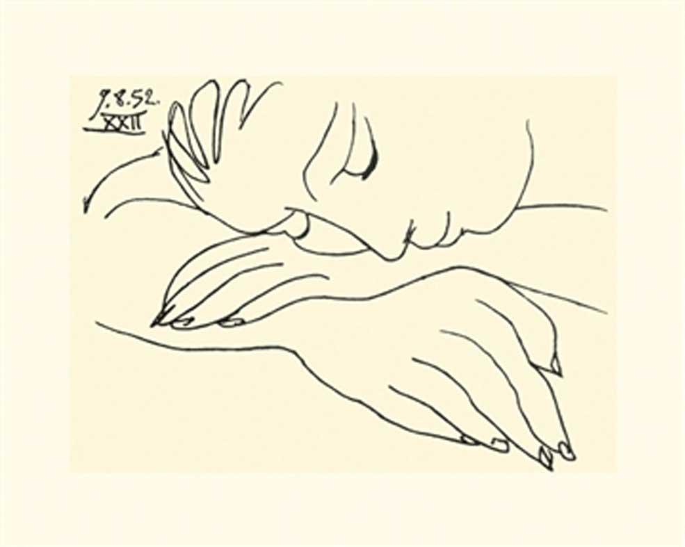 985x787 My Most Loved Picasso Things Pablo Picasso ~ Sleeping Woman - Sleeping Woman Sketch