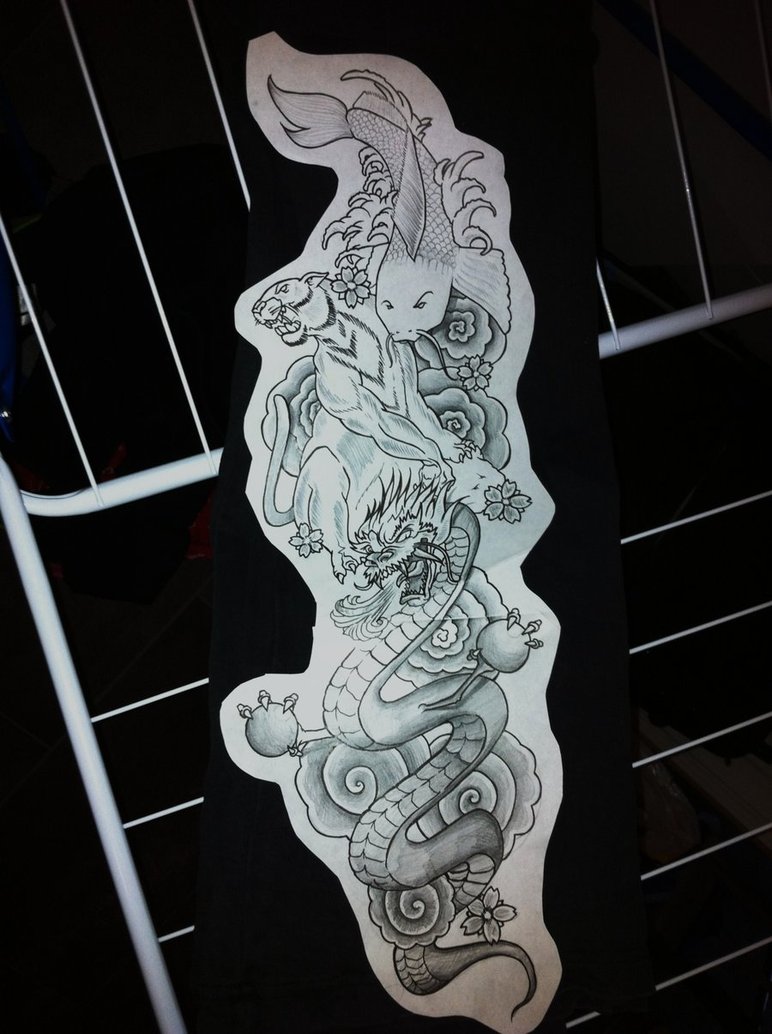 772x1034 Tattoo Sleeve Sketch By Thisisapes - Sleeve Sketch