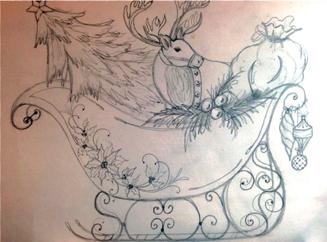 1060x787 Drawing Series 3 - Sleigh Sketch