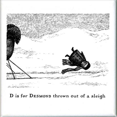 480x480 D Is For Desmond Thrown Out Of A Sleigh Square Magnet Goreystore - Sleigh Sketch