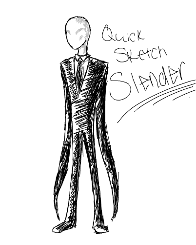 402x502 Quick Sketch Of Slender Man - Slenderman Sketch
