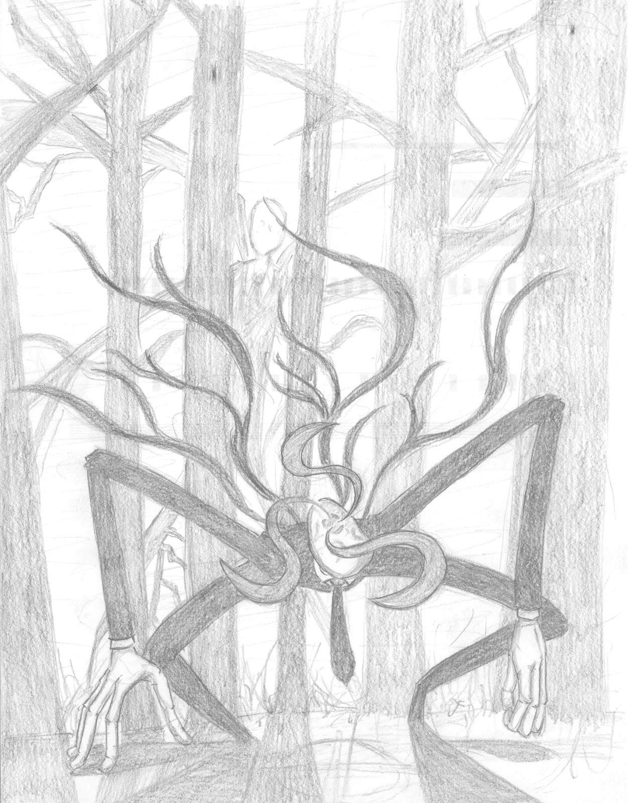 1253x1600 Drink Eat Draw The Slender Man - Slenderman Sketch