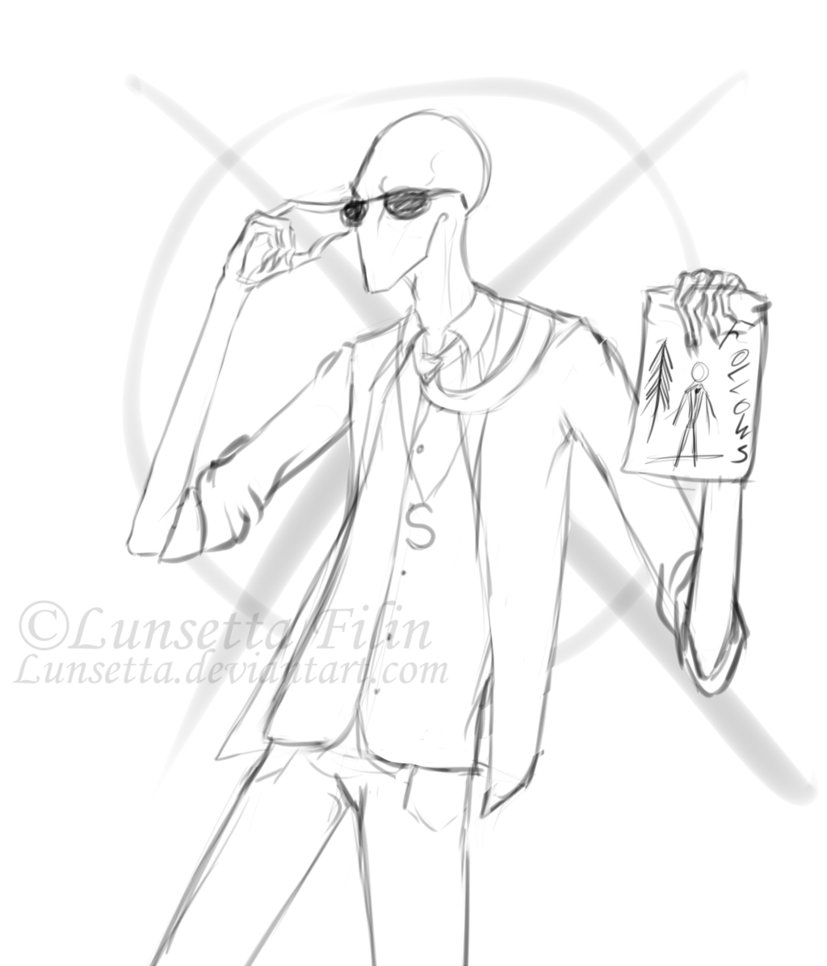 827x966 Slenderman Sketch By Lunsetta - Slenderman Sketch