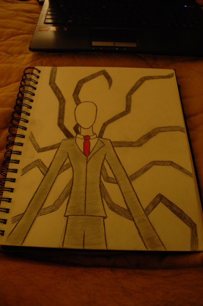 681x1024 How To Draw Slender Man 10 Steps - Slenderman Sketch