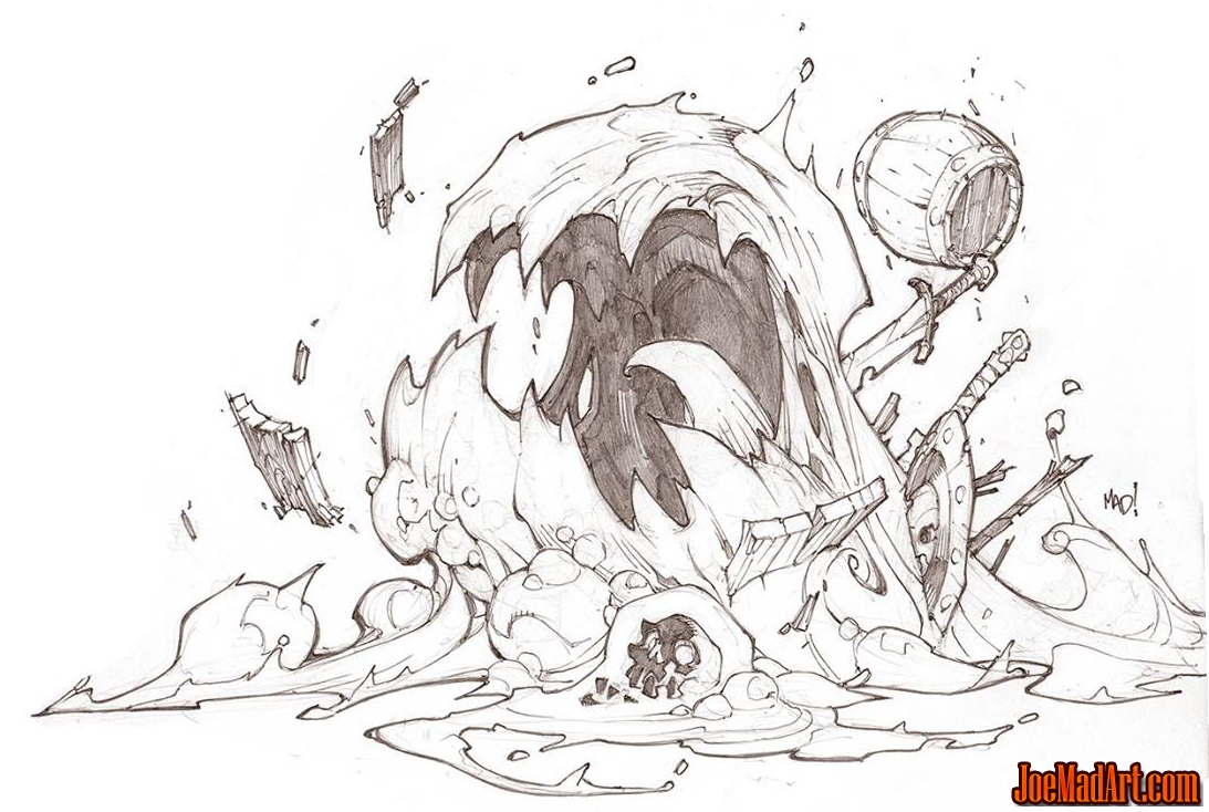 1093x734 Battle Chasers Nightwar Game Creature Concept Art - Slime Sketch