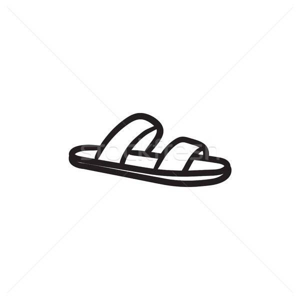 600x600 Flip Flops Sketch Icon. Vector Illustration Andrei Krauchuk - Slipper Sketch