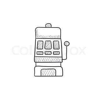 320x320 Slot Machine Sketch Icon For Web, Mobile And Infographics. Hand - Slot Machine Sketch