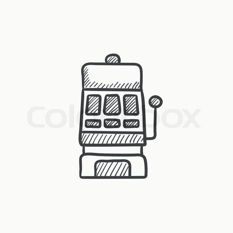 800x800 Slot Machine Vector Sketch Icon Isolated On Background. Hand Drawn - Slot Machine Sketch