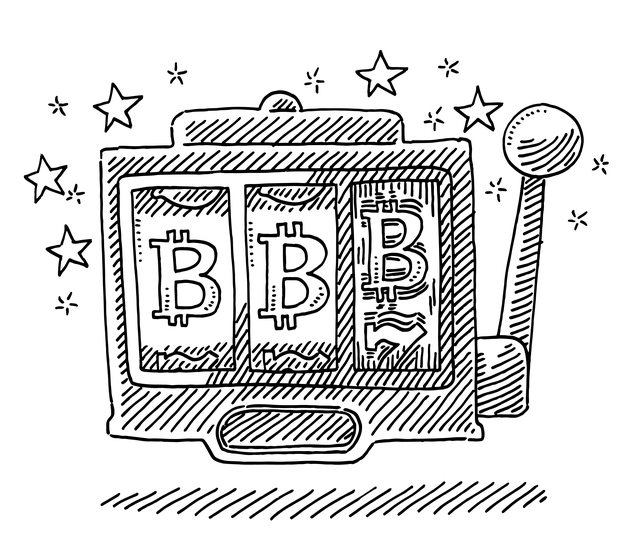 627x557 Casino Slot Machine Bitcoin Symbol Drawing - Slot Machine Sketch