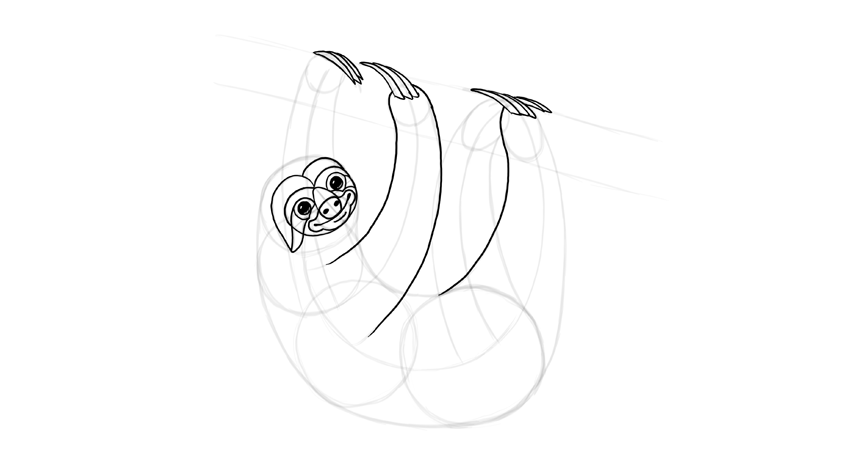 850x476 How To Draw A Sloth Step By Step - Sloth Sketch