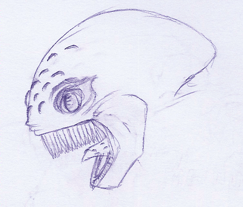 500x425 Metal Slug 6 Alien Sketch By Virushunter - Slug Sketch