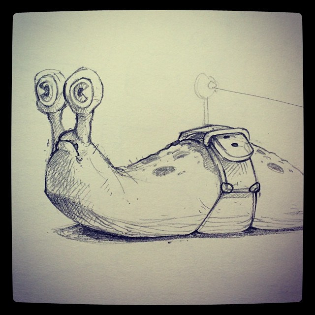 640x640 Slow And Steady! - Slug Sketch
