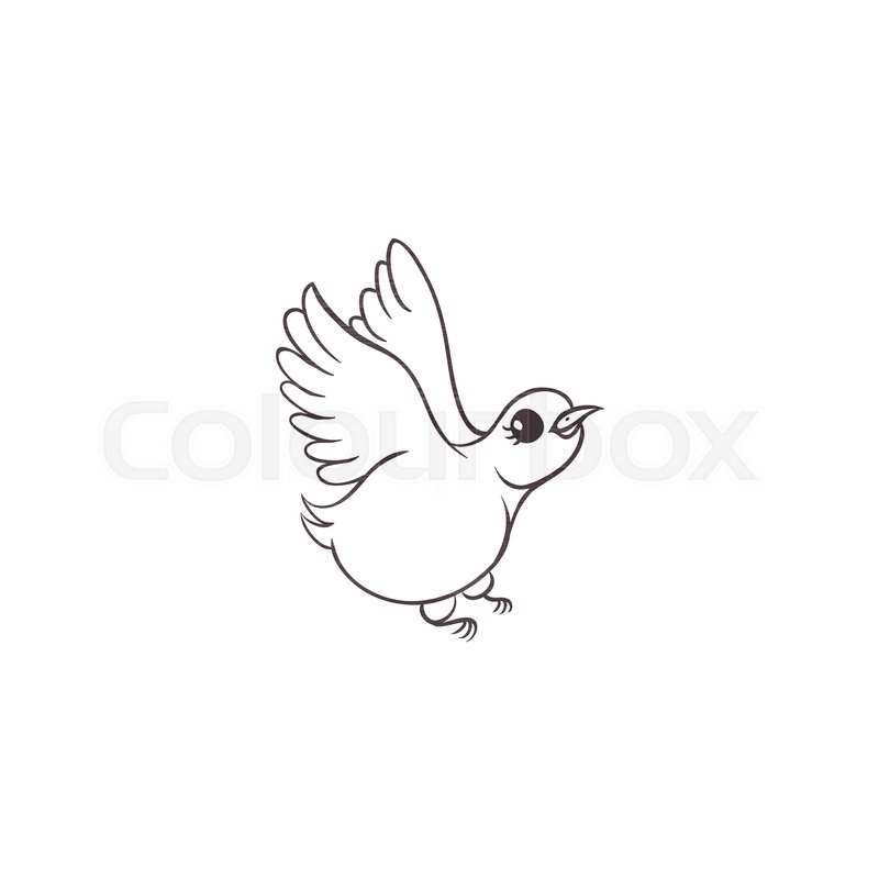 800x800 Vector Sketch Hand Drawn Sparrow Small Bird Animal Flying - Small Bird Sketch