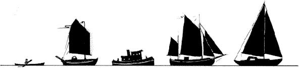 596x144 Macnaughton Yacht Designs, Naval Architect, Small Craft, Stock - Small Boat Sketch