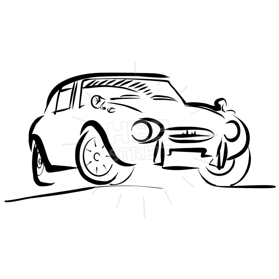 900x900 Old Small Sport Car Outline Sketch Hebstreits - Small Car Sketch