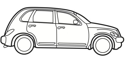 530x273 Car Line Art Cartype - Small Car Sketch